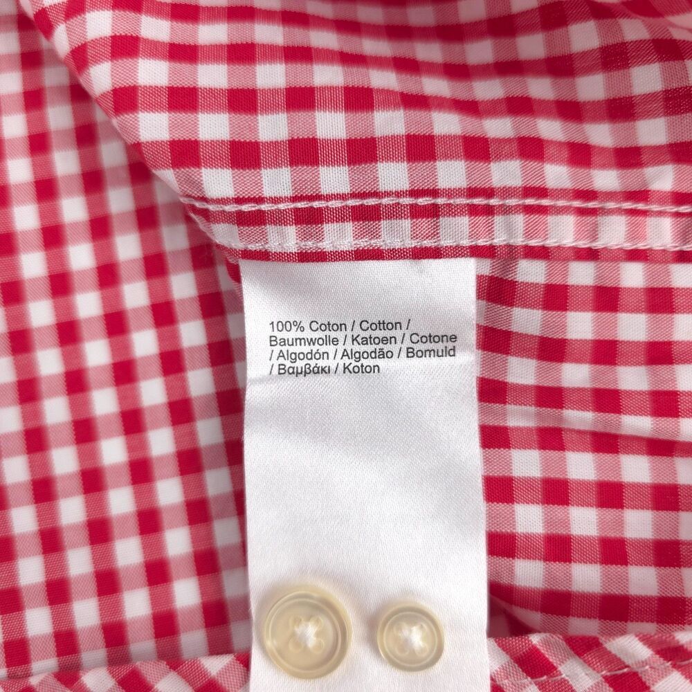 NWT Lacoste Regular Fit Check Sport Shirt Goji Red White Plaid Preppy Academia - Picture 7 of 11